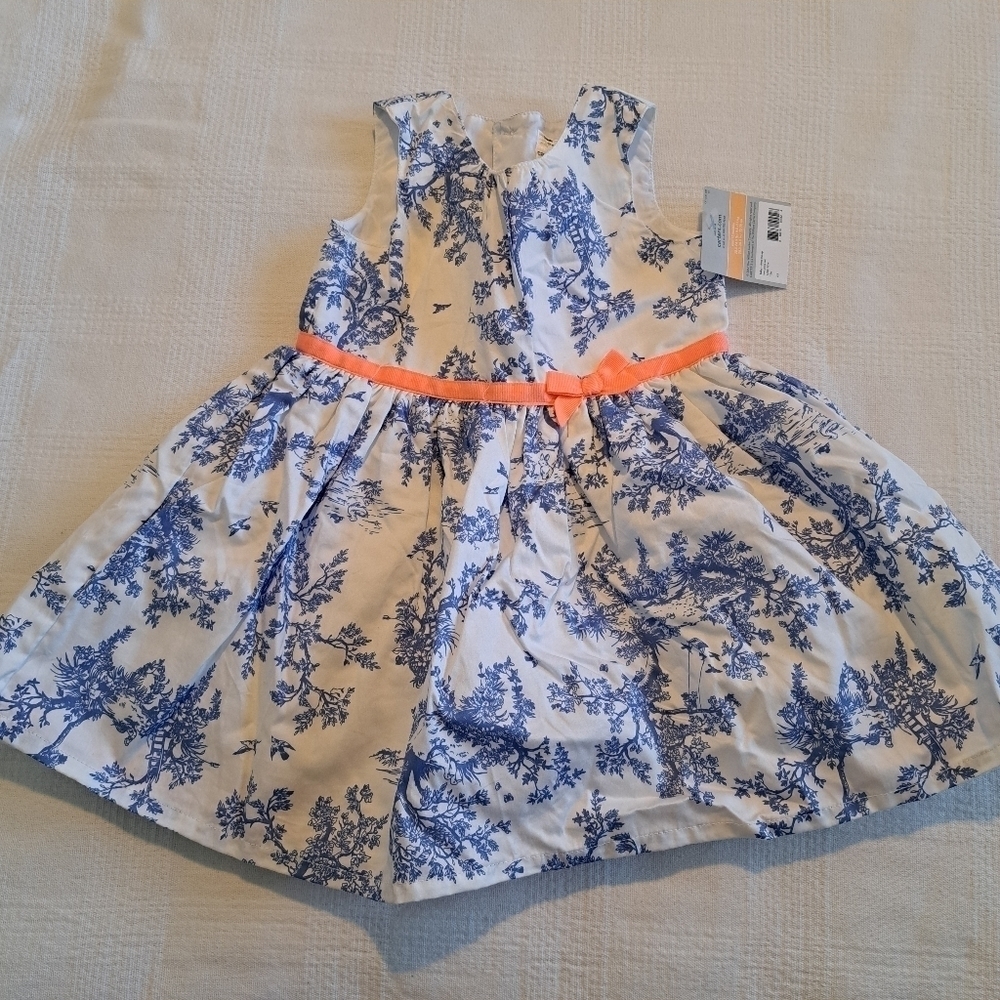 Carter's girls 12 months dress blue & white new